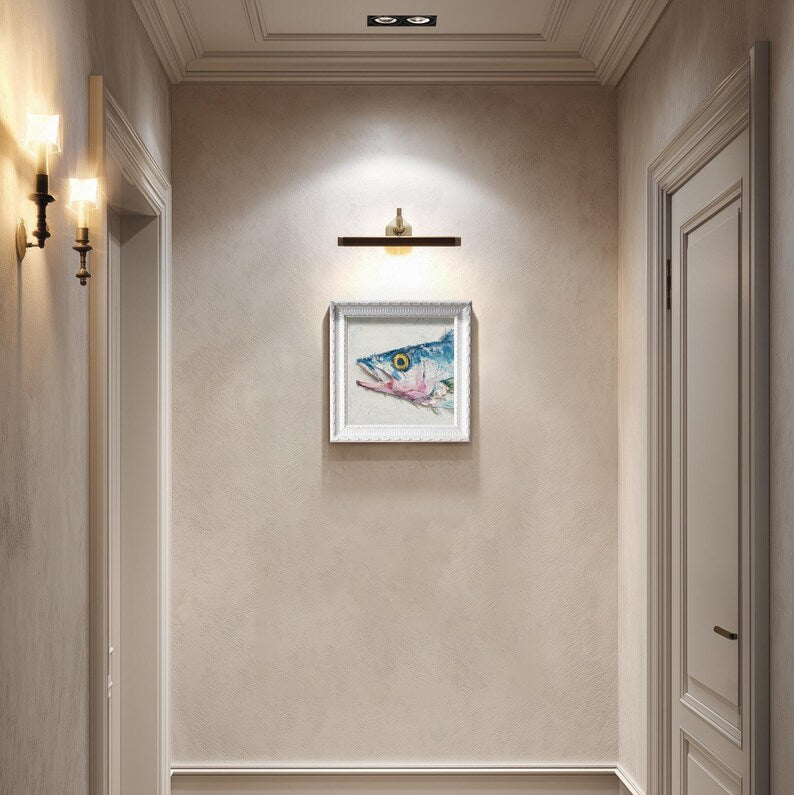 Still Life Fish Oil Painting: Kitchen Wall Art Decor, 5X5 Hand-Painted Artwork Gift