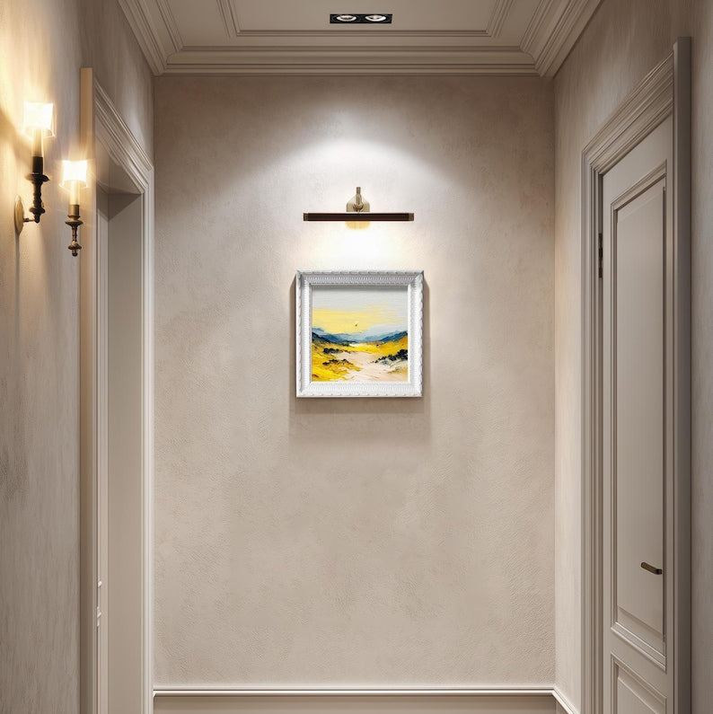 Hand-Painted Miniature Landscape Oil Painting: Living Room Wall Art Decor, Housewarming Gift